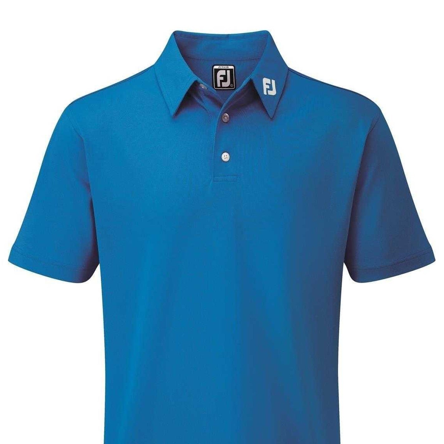 Cobalt - Side - FootJoy Childrens-Kids Pique Stretch Short-Sleeved Polo Shirt