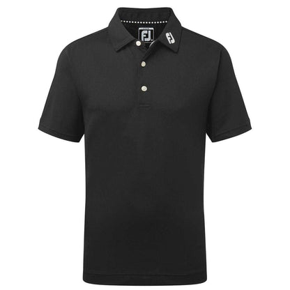 Black - Front - FootJoy Childrens-Kids Pique Stretch Short-Sleeved Polo Shirt