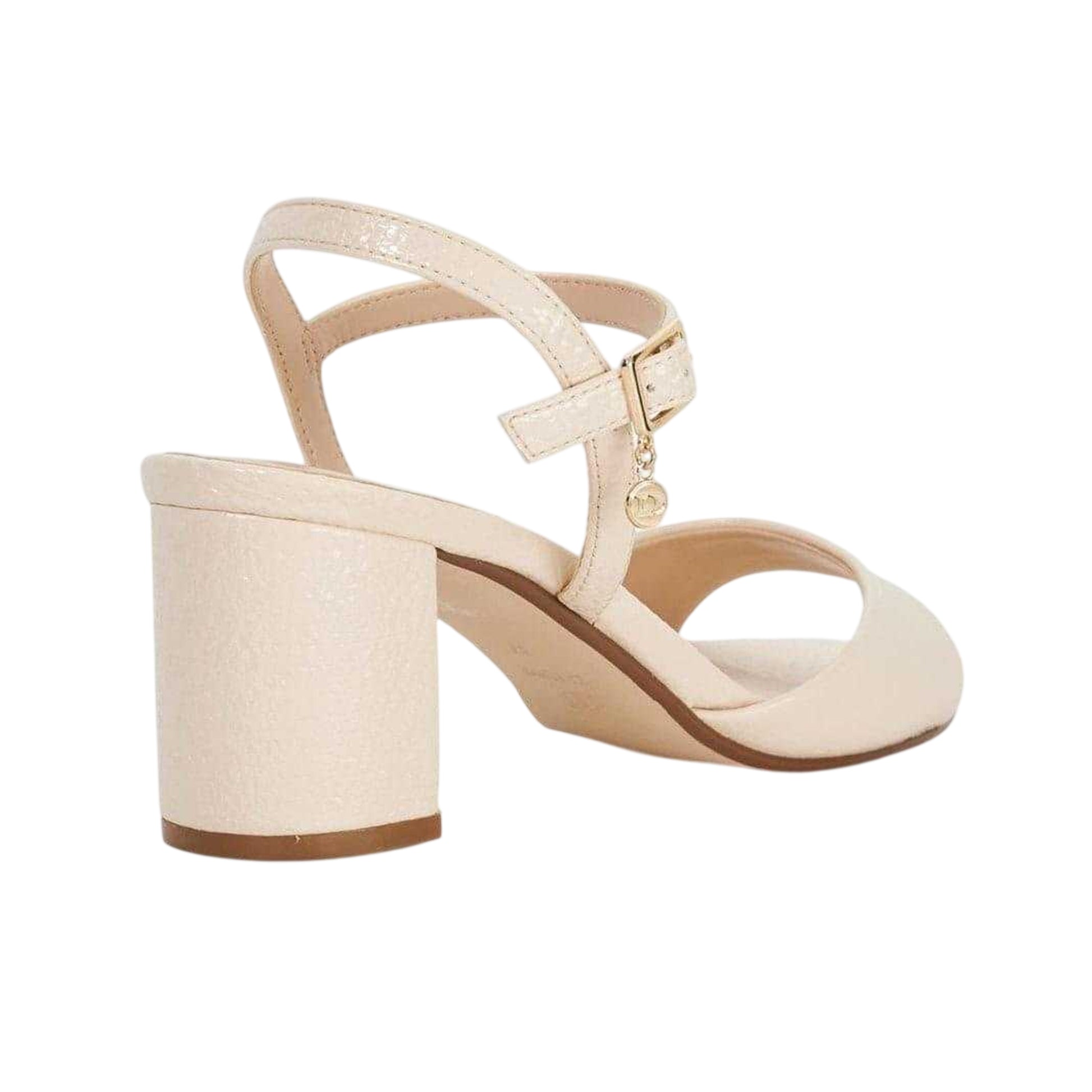 Ecru - Back - Dune London Womens-Ladies Patent Leather Open Toe Sandals