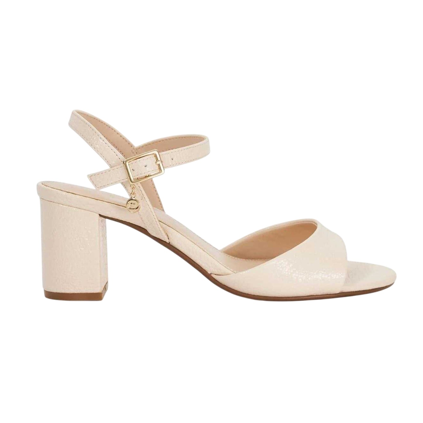 Ecru - Side - Dune London Womens-Ladies Patent Leather Open Toe Sandals