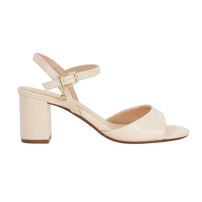 Ecru - Side - Dune London Womens-Ladies Patent Leather Open Toe Sandals