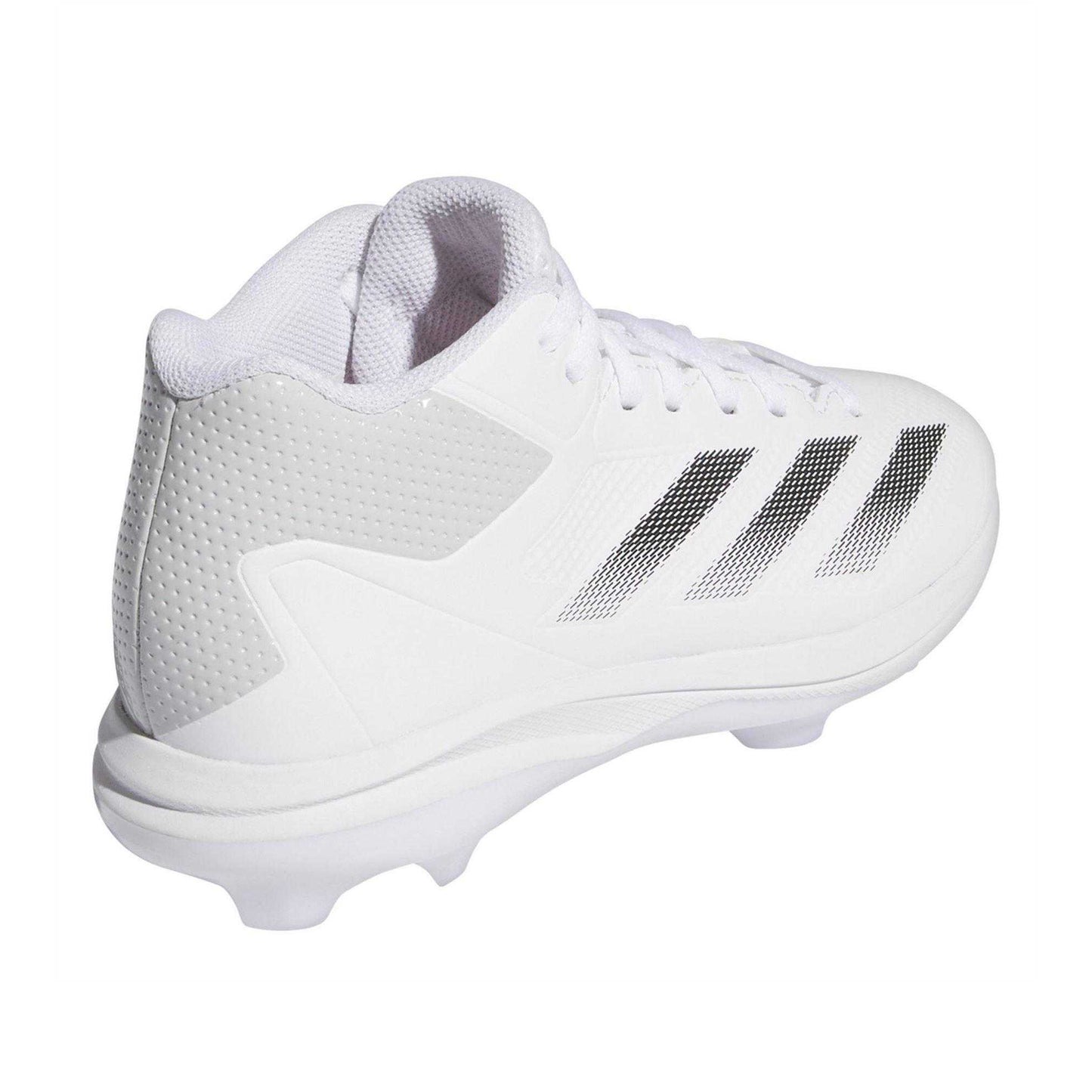 White - Back - Adidas Childrens-Kids Impact 3 Stripes Mid Cut Football Trainers