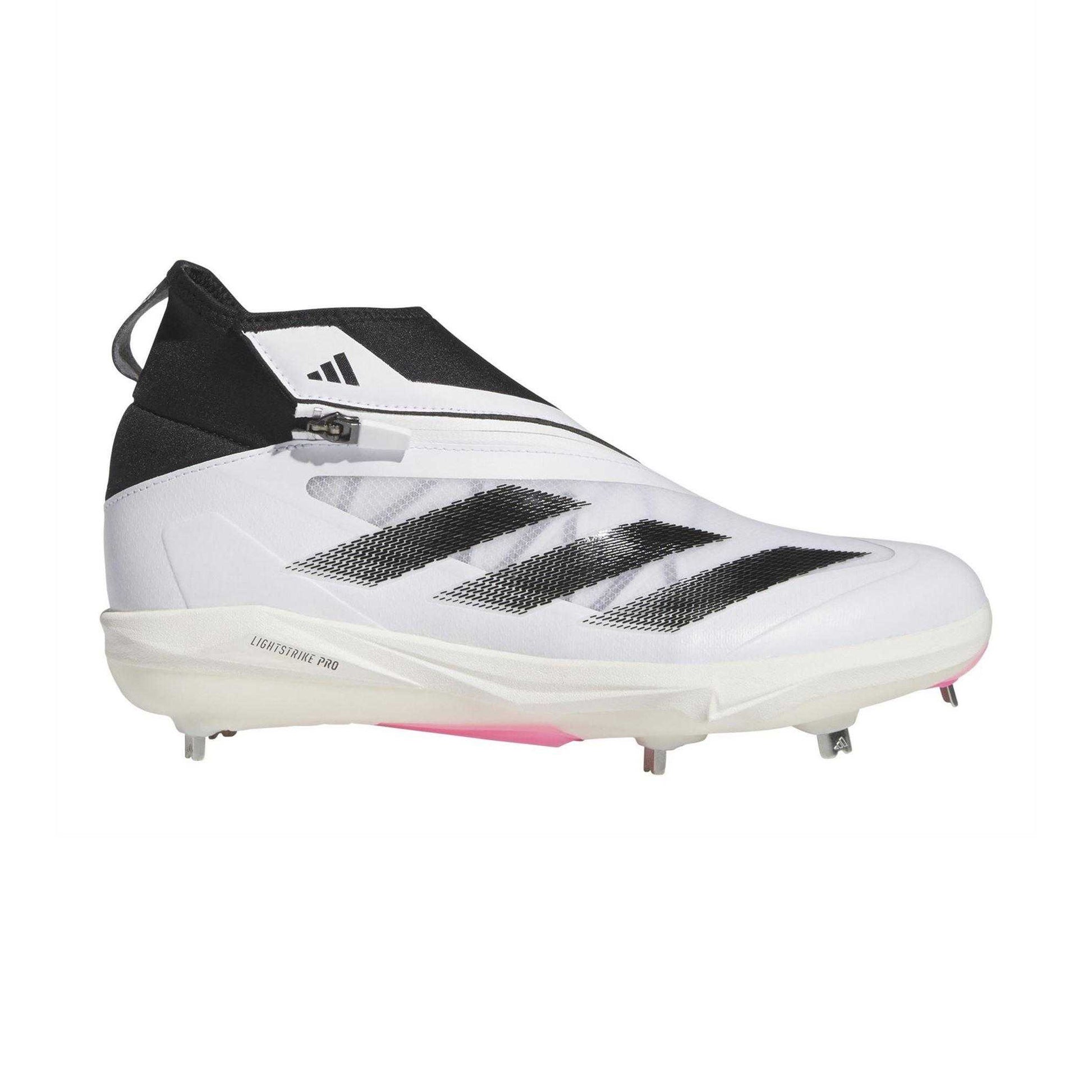 White - Front - Adidas Mens Impact 3 Stripes Zip Trainers