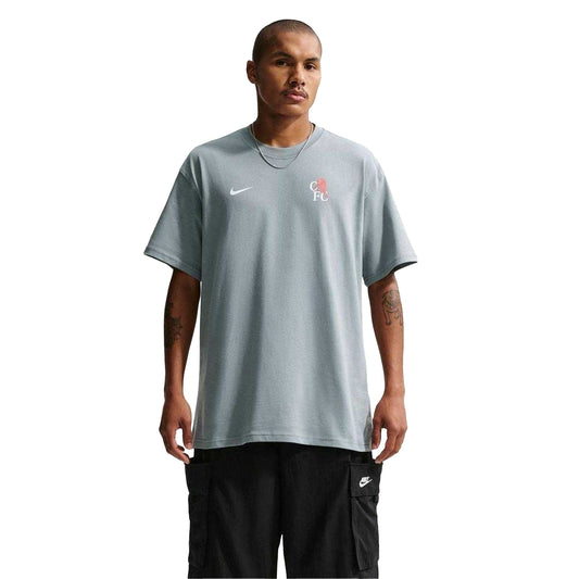 Grey-Orange - Front - Nike Mens Peak 25-26 Chelsea FC Oversized T-Shirt