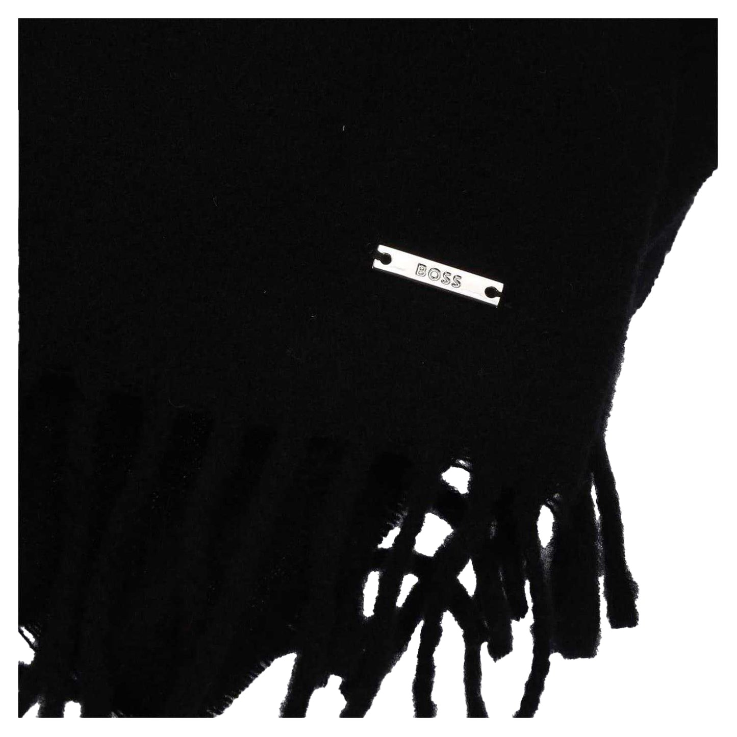 Black - Side - Boss Unisex Adult Styven Fringe Scarf