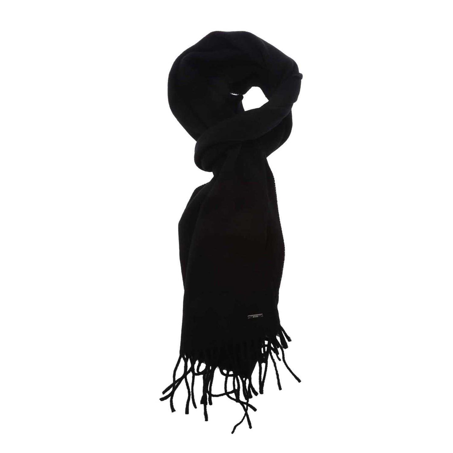 Black - Front - Boss Unisex Adult Styven Fringe Scarf