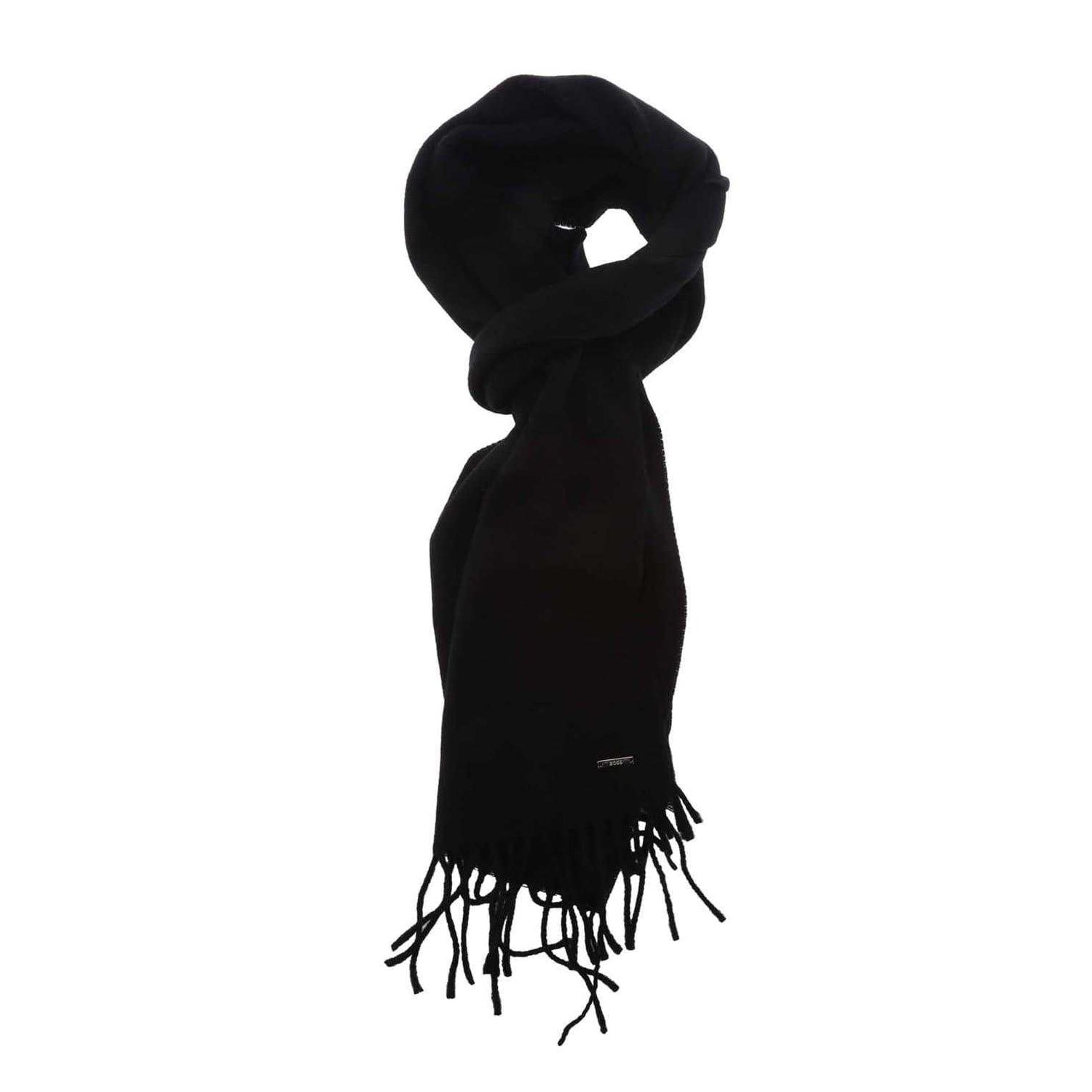 Black - Front - Boss Unisex Adult Styven Fringe Scarf