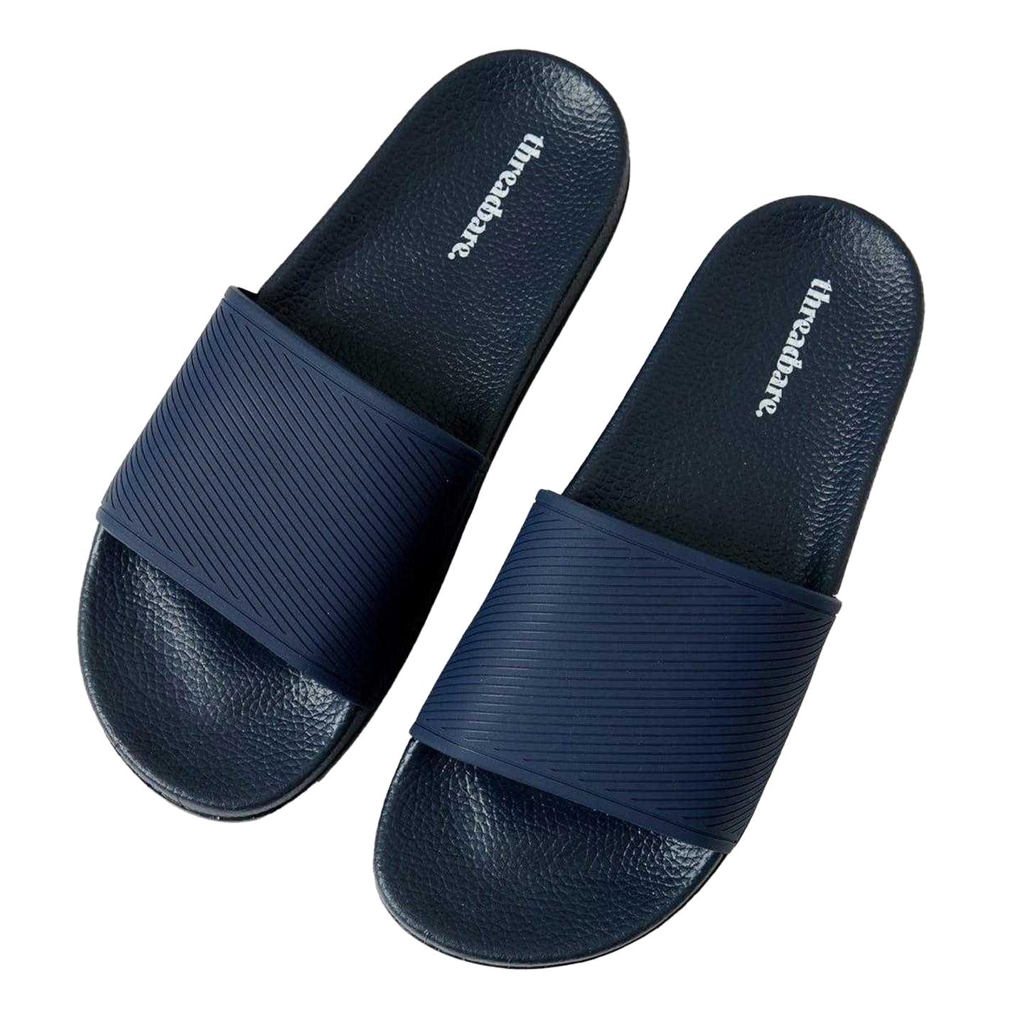 Navy - Side - Threadbare Mens Arlo Slides