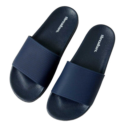 Navy - Side - Threadbare Mens Arlo Slides