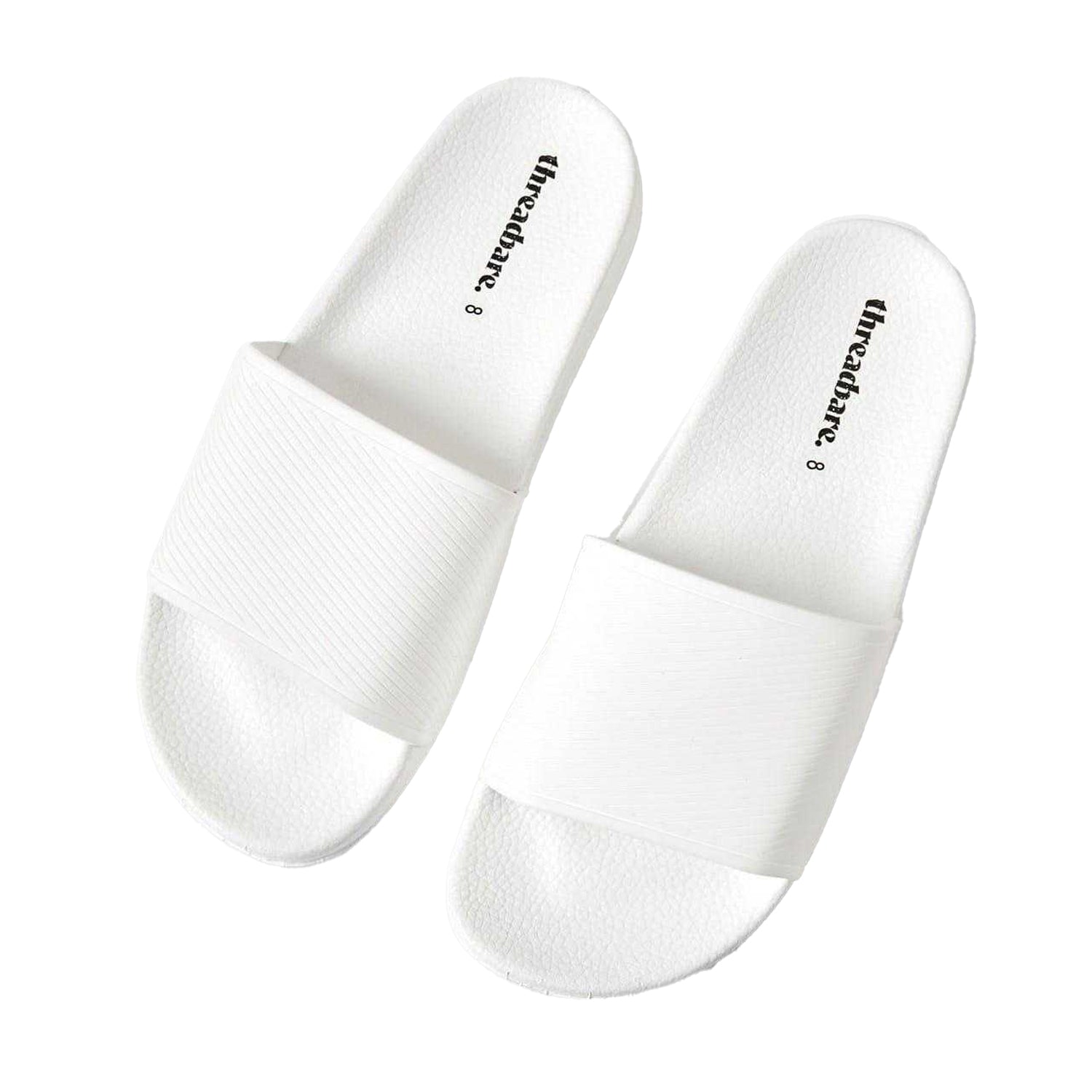 White - Side - Threadbare Mens Arlo Slides