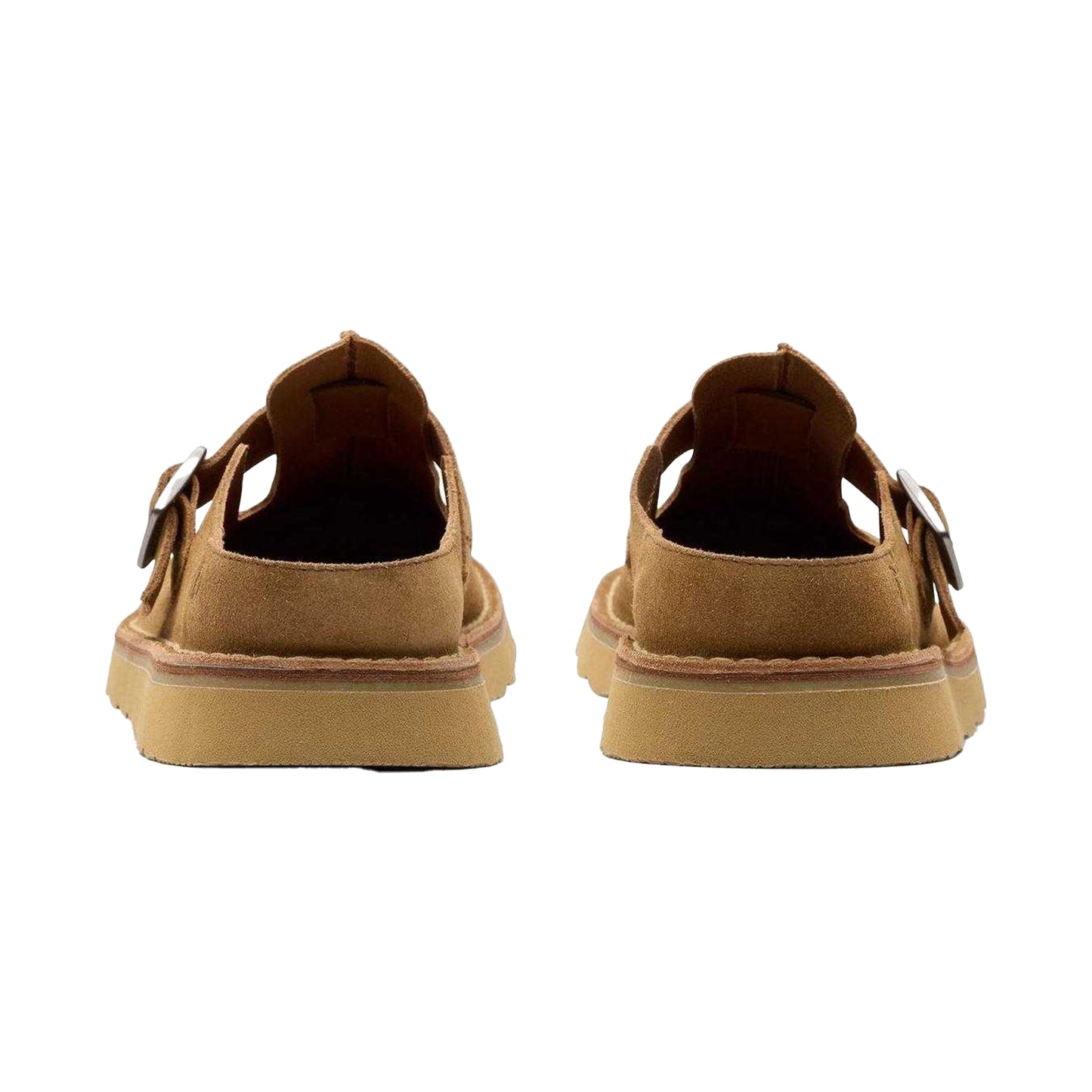 Brown - Back - Clarks Mens Solsbury Suede Flat Mules
