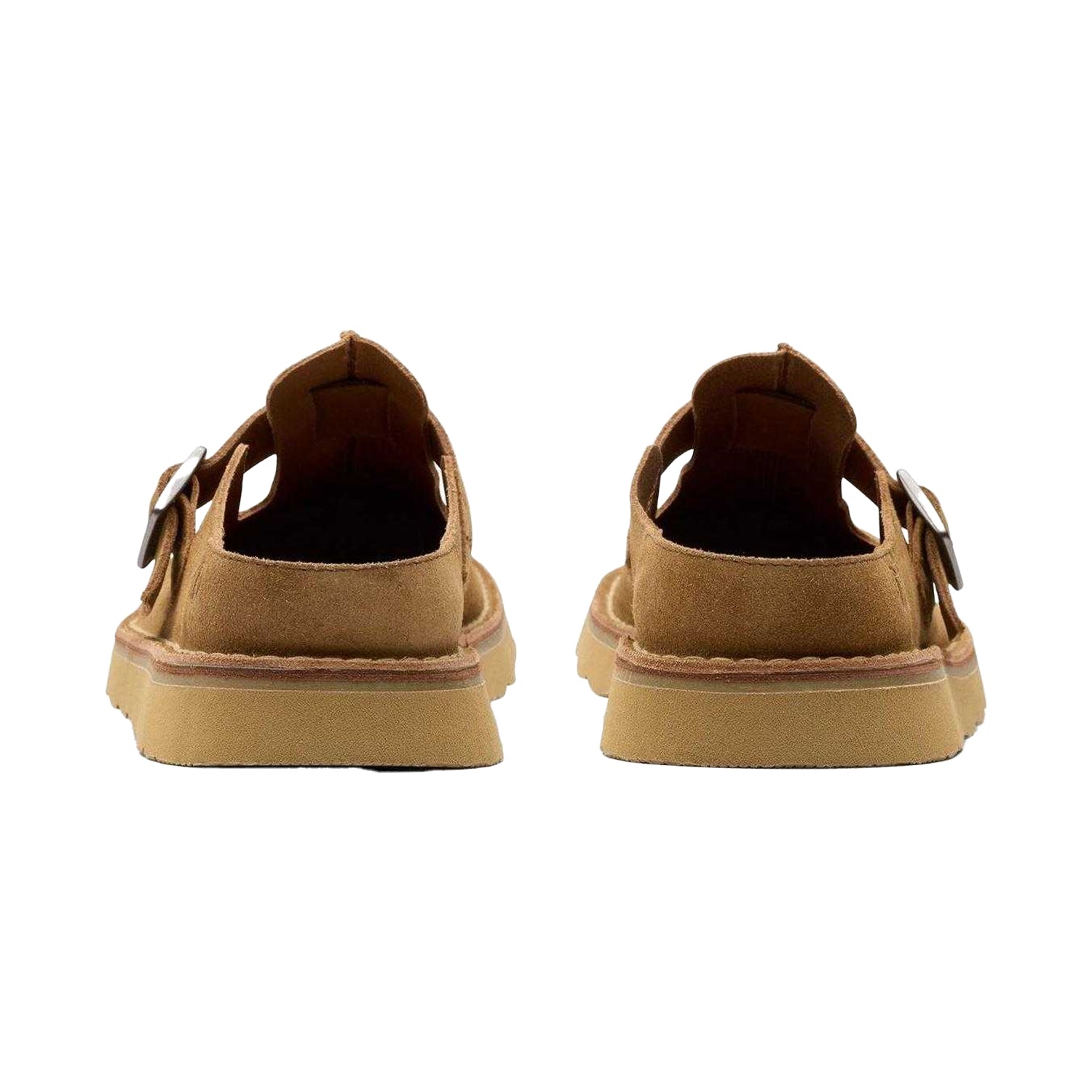 Brown - Back - Clarks Mens Solsbury Suede Flat Mules