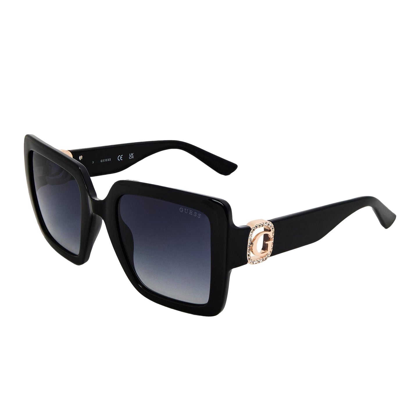 Shiny Black - Front - Guess Womens-Ladies Lyla Square Sunglasses