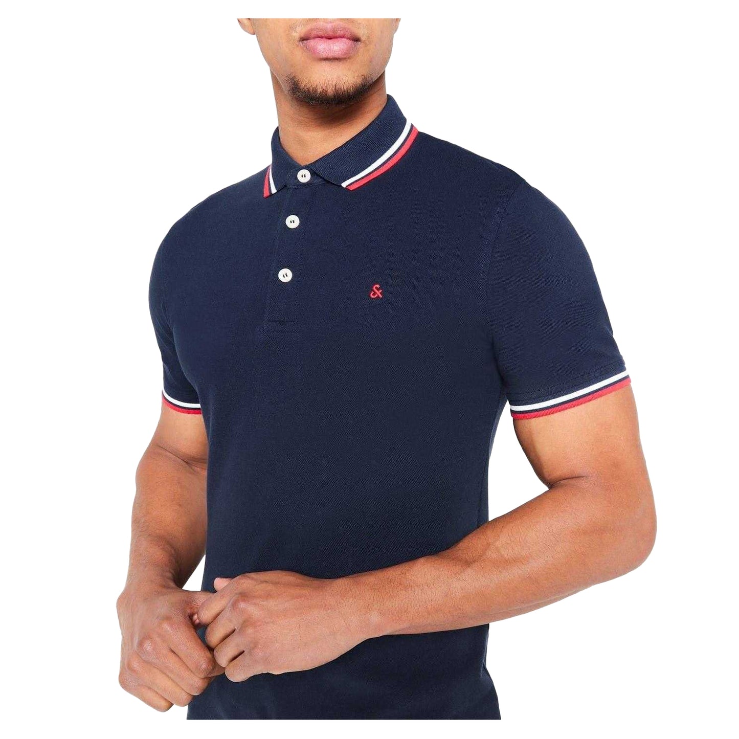 Navy Blazer - Back - Jack And Jones Mens Slim Short-Sleeved Polo Shirt