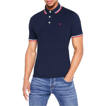 Navy Blazer - Side - Jack And Jones Mens Slim Short-Sleeved Polo Shirt