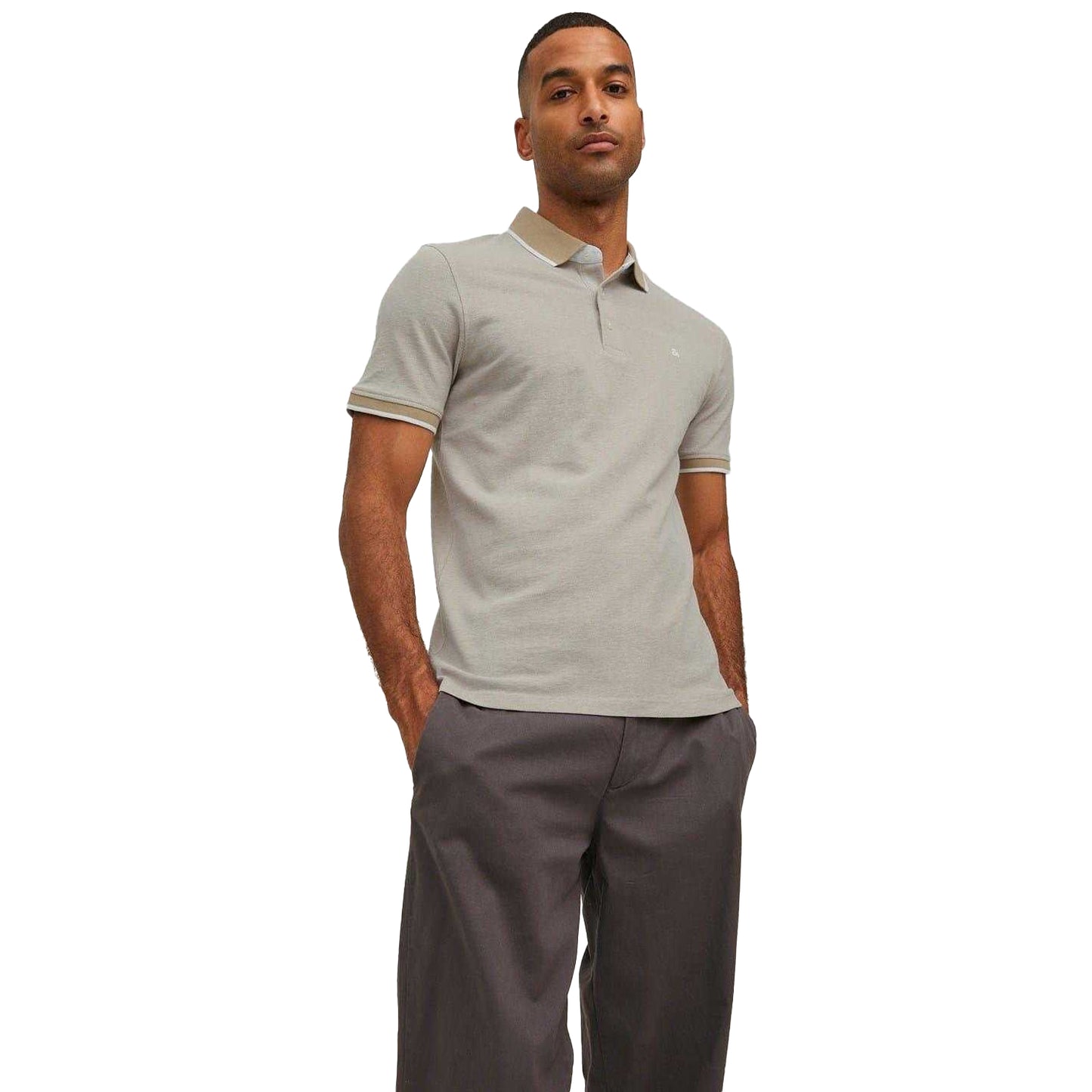 Crockery - Front - Jack And Jones Mens Slim Short-Sleeved Polo Shirt
