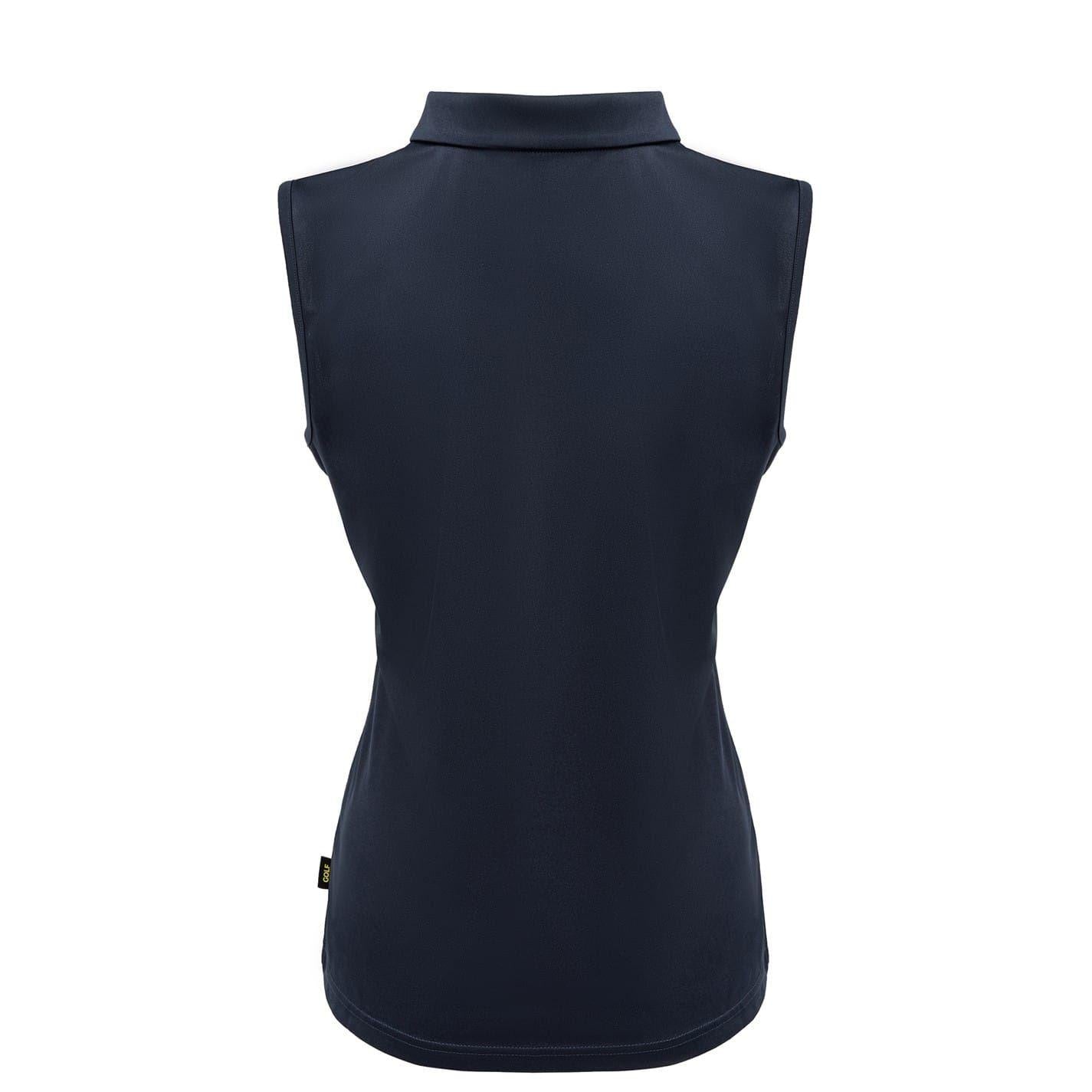 Navy - Back - Slazenger Womens-Ladies Sleeveless Polo Shirt