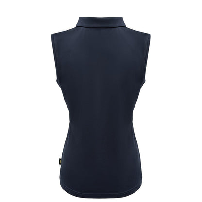 Navy - Back - Slazenger Womens-Ladies Sleeveless Polo Shirt