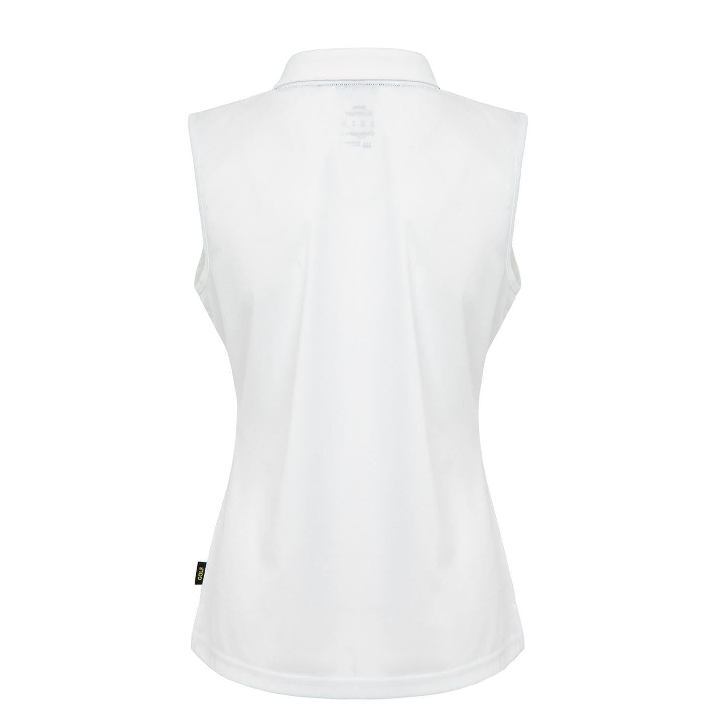 White - Back - Slazenger Womens-Ladies Sleeveless Polo Shirt