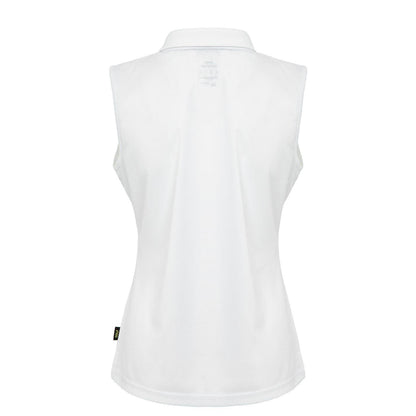 White - Back - Slazenger Womens-Ladies Sleeveless Polo Shirt