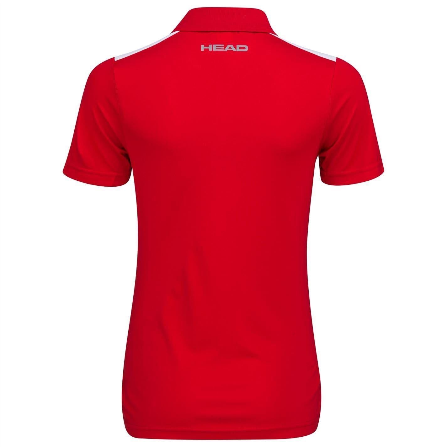 Red-White - Back - Head Womens-Ladies Club Tech Polo Shirt