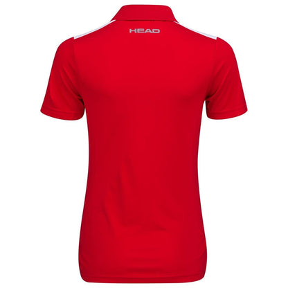 Red-White - Back - Head Womens-Ladies Club Tech Polo Shirt