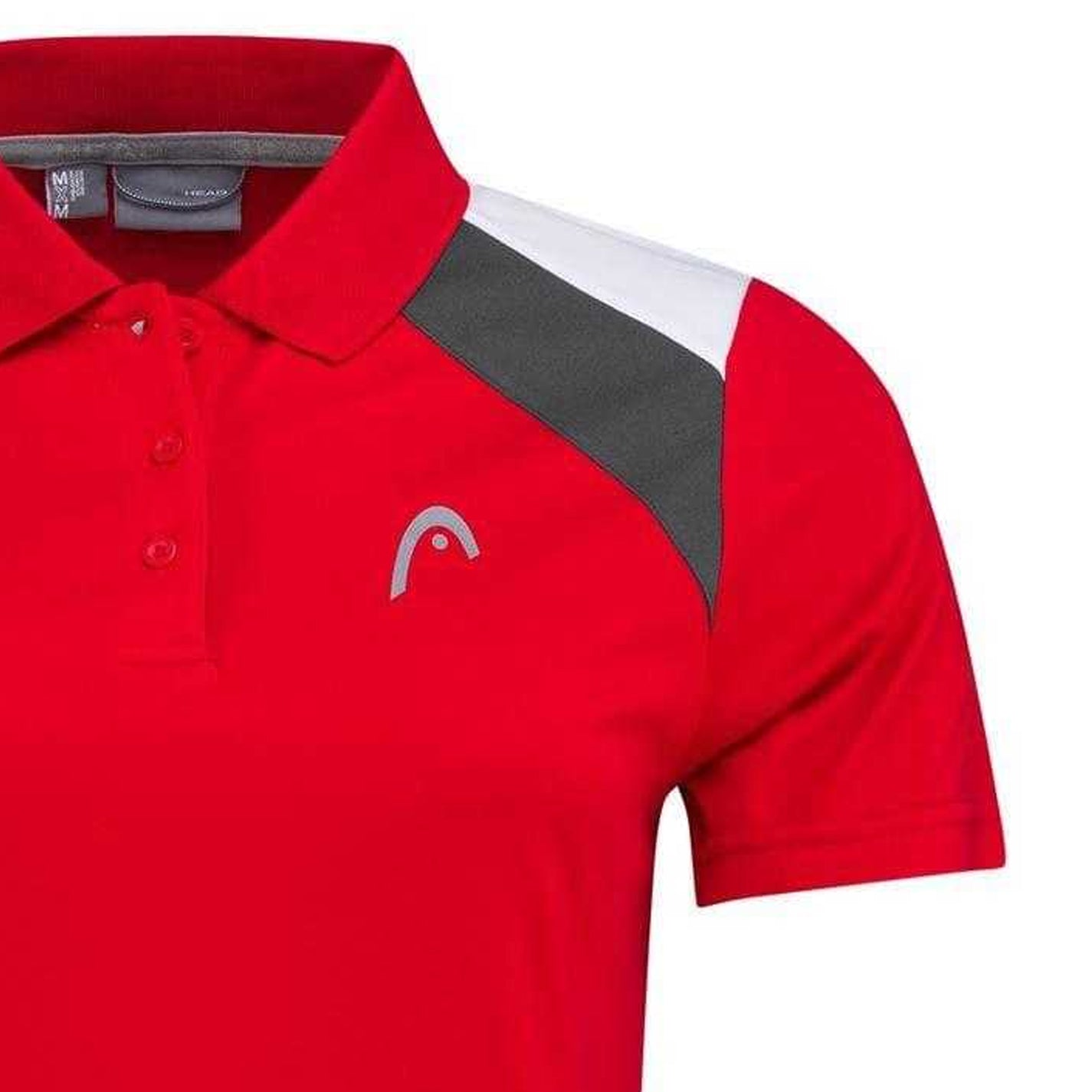 Red-White - Side - Head Womens-Ladies Club Tech Polo Shirt