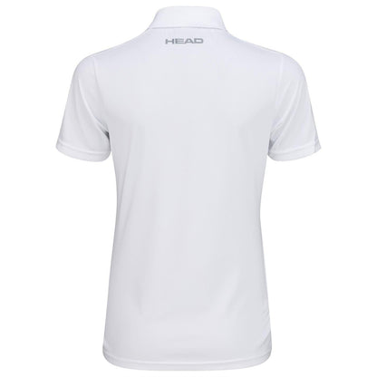 White - Back - Head Womens-Ladies Club Tech Polo Shirt