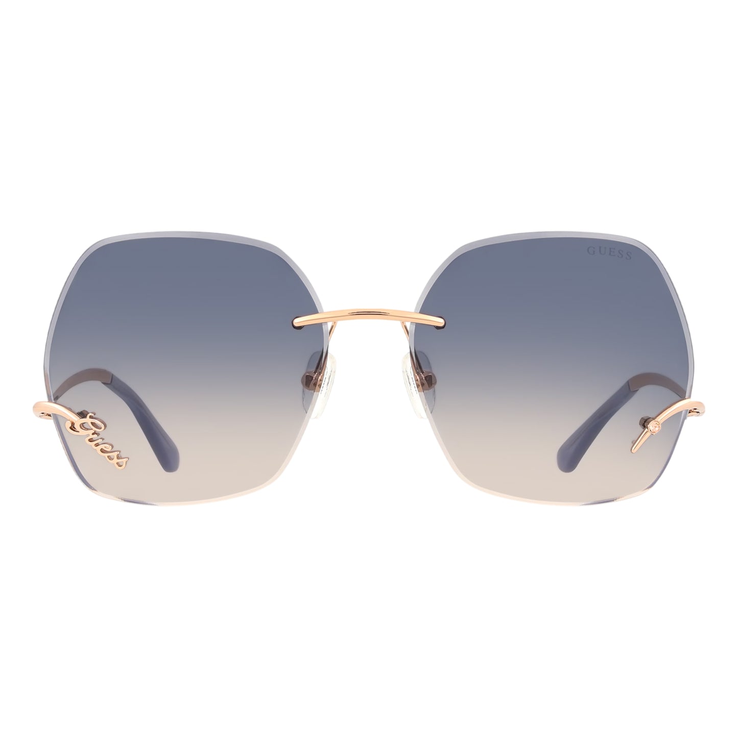 Rose Gold - Back - Guess Womens-Ladies Oversized Sunglasses