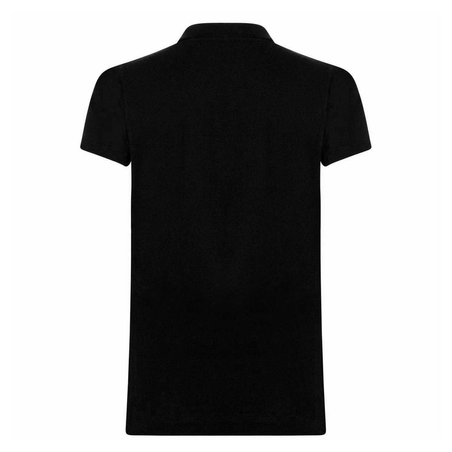 Black - Back - Tommy Hilfiger Womens-Ladies Heritage Slim Short-Sleeved Polo Shirt