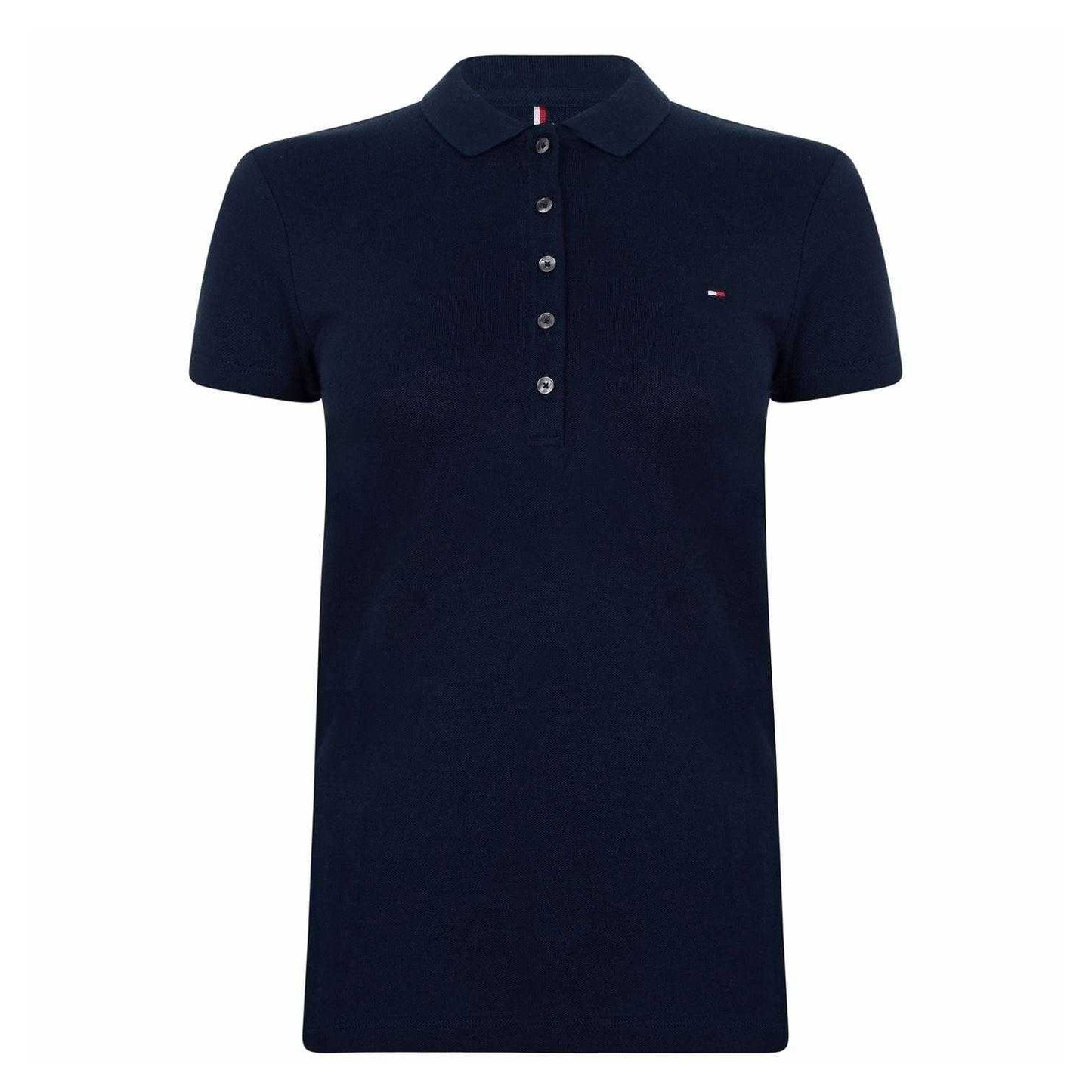 Midnight - Front - Tommy Hilfiger Womens-Ladies Heritage Slim Short-Sleeved Polo Shirt