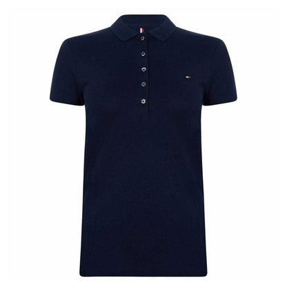 Midnight - Front - Tommy Hilfiger Womens-Ladies Heritage Slim Short-Sleeved Polo Shirt
