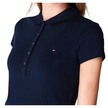 Midnight - Side - Tommy Hilfiger Womens-Ladies Heritage Slim Short-Sleeved Polo Shirt