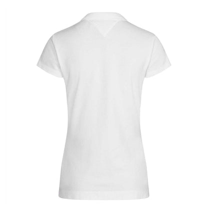 White - Back - Tommy Hilfiger Womens-Ladies Heritage Slim Short-Sleeved Polo Shirt