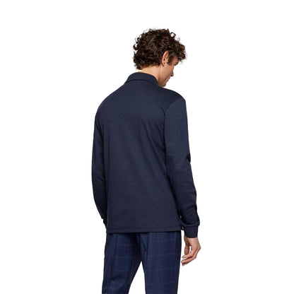 Navy - Back - Boss Mens Pado 30 Long-Sleeved Polo Shirt