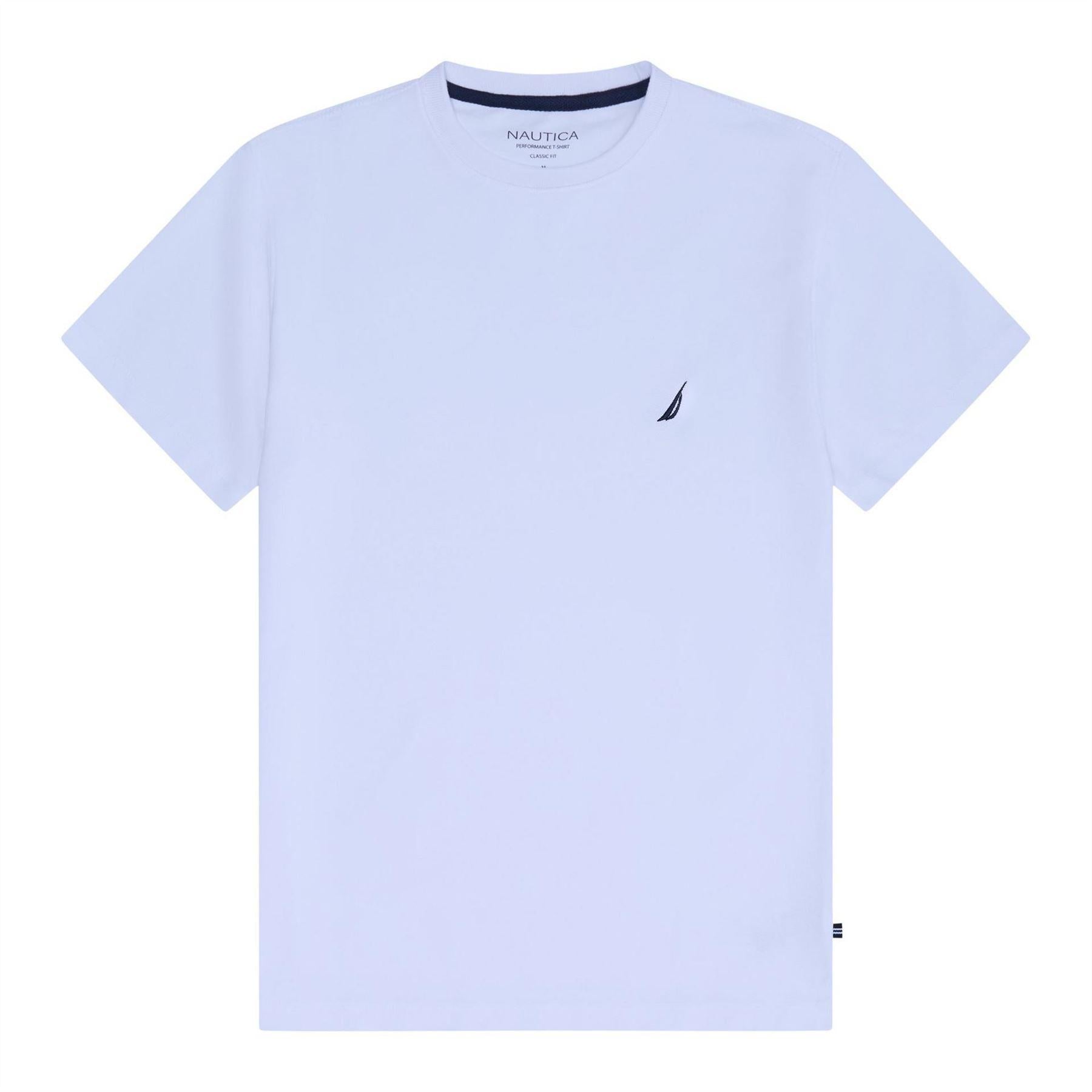 White - Front - Nautica Mens Starboard Logo Crew Neck T-Shirt