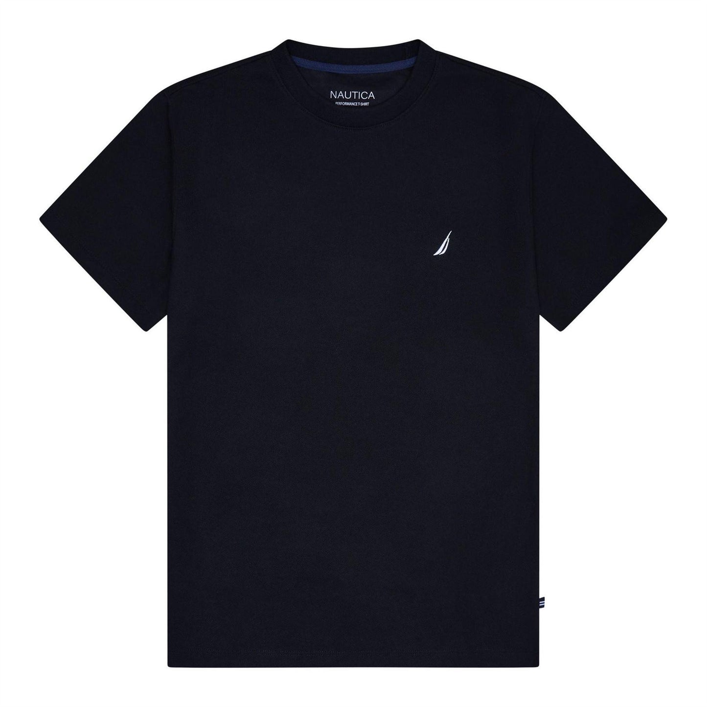 Black - Front - Nautica Mens Starboard Logo Crew Neck T-Shirt