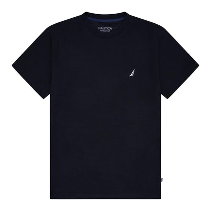 Black - Front - Nautica Mens Starboard Logo Crew Neck T-Shirt
