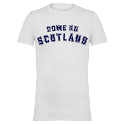 White - Front - AWD Mens Come On Scotland T-Shirt