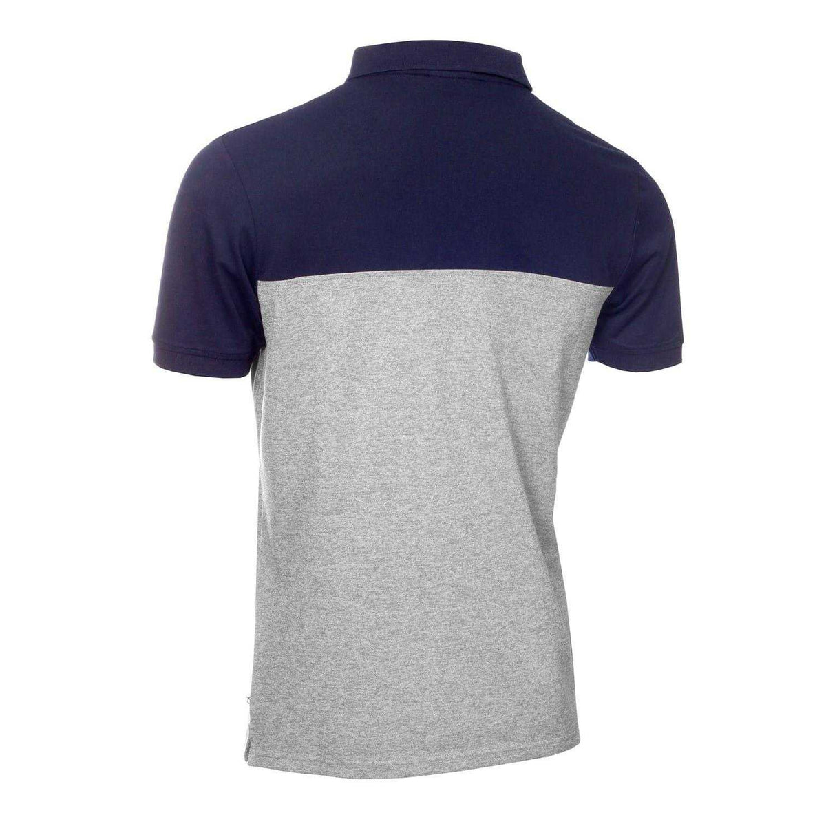 Navy-Silver Melange - Back - Calvin Klein Mens Colour Block Golf Polo Shirt