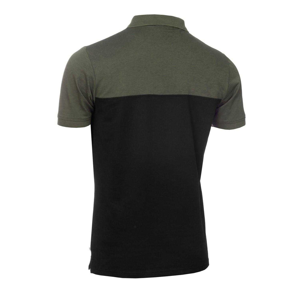 Olive Grey-Black - Back - Calvin Klein Mens Colour Block Golf Polo Shirt