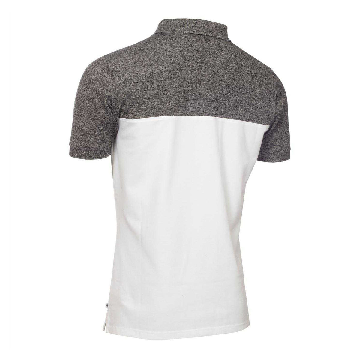 Charcoal-White - Back - Calvin Klein Mens Colour Block Golf Polo Shirt