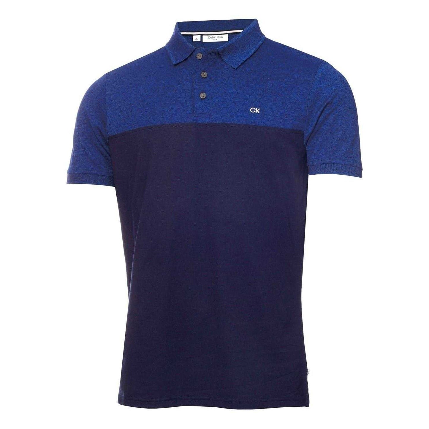 Cobalt Blue-Navy - Front - Calvin Klein Mens Colour Block Golf Polo Shirt