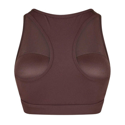 Espresso - Back - USA Pro Womens-Ladies Core Racerback Sports Bra