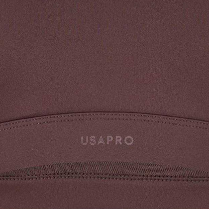 Espresso - Side - USA Pro Womens-Ladies Core Racerback Sports Bra
