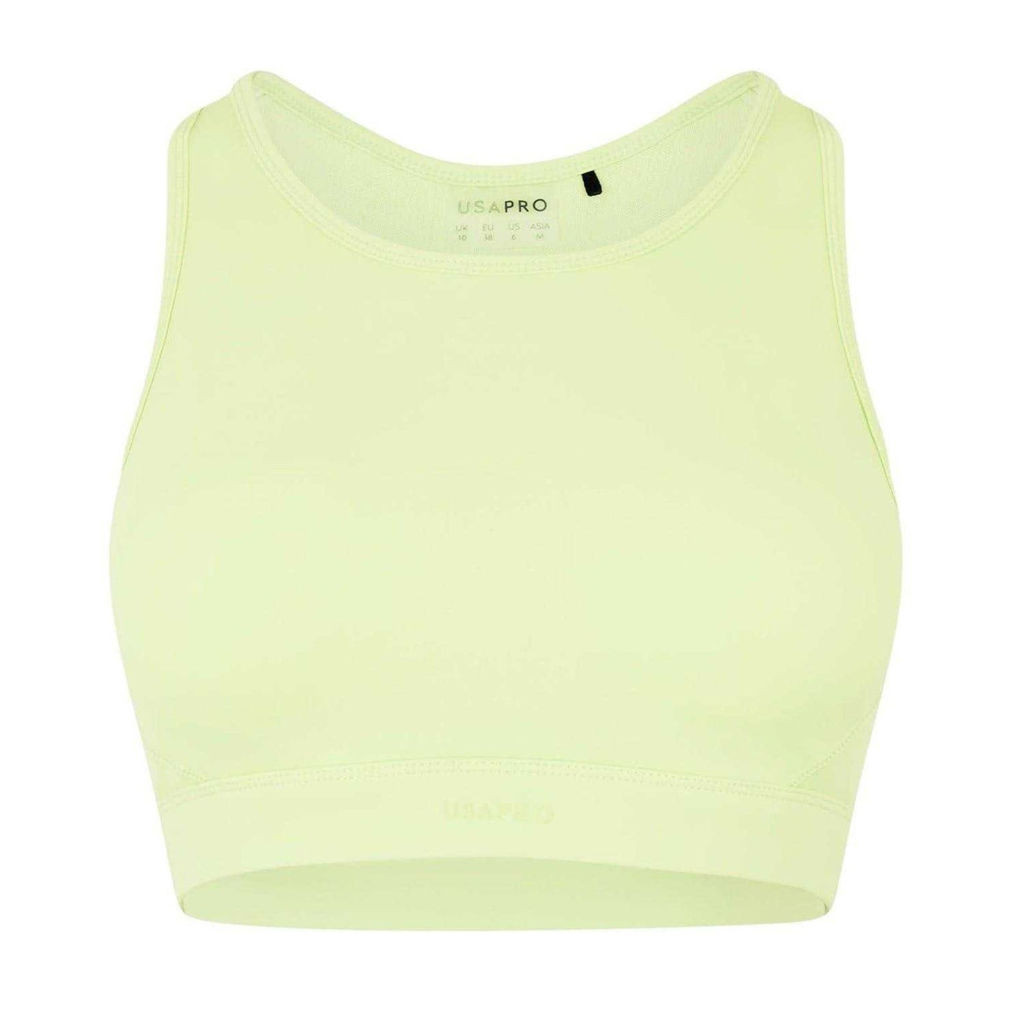 Lime Green - Front - USA Pro Womens-Ladies Core Racerback Sports Bra