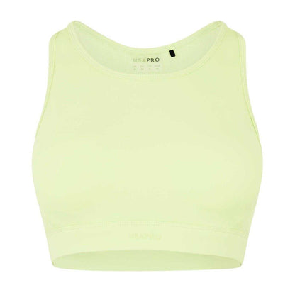 Lime Green - Front - USA Pro Womens-Ladies Core Racerback Sports Bra