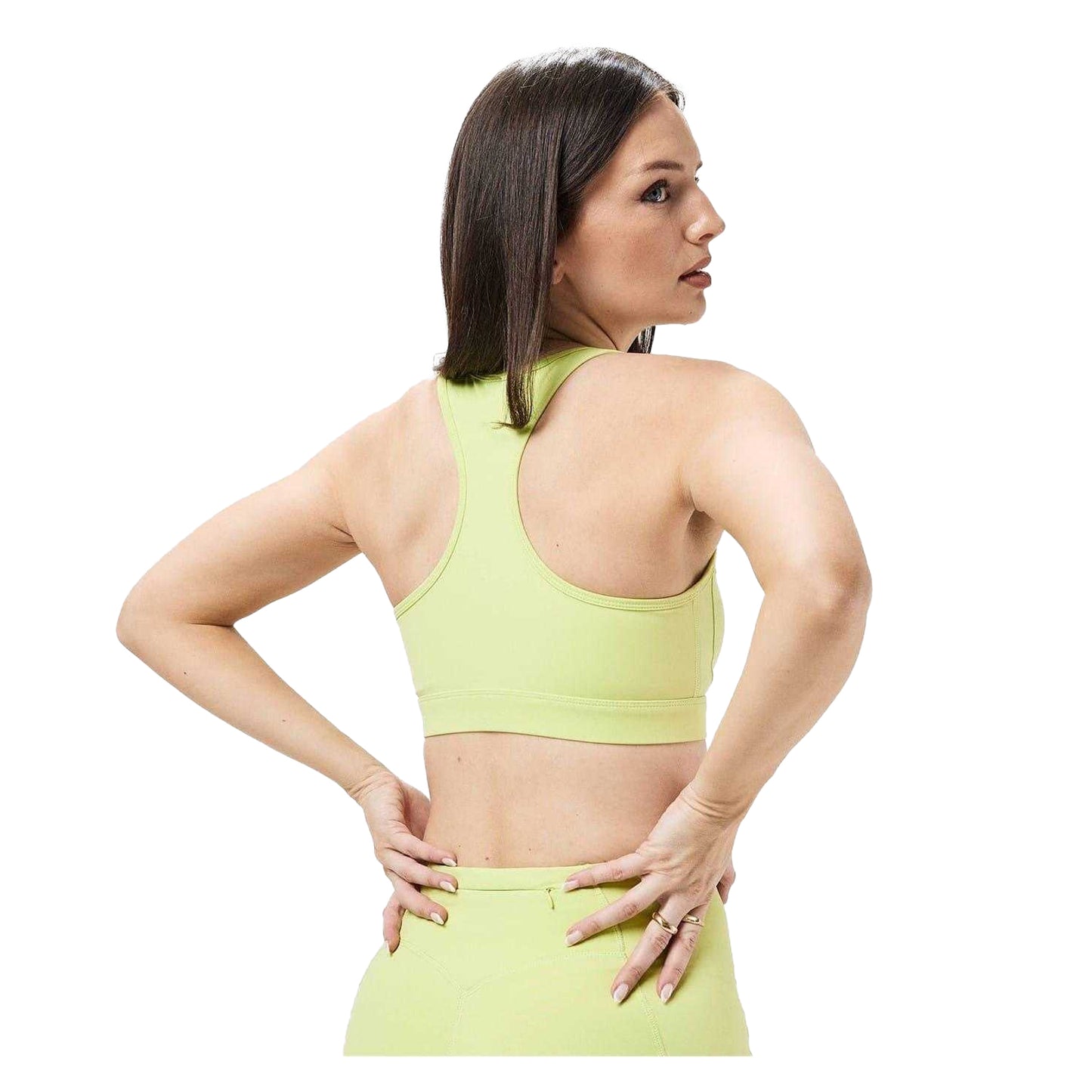 Lime Green - Back - USA Pro Womens-Ladies Core Racerback Sports Bra
