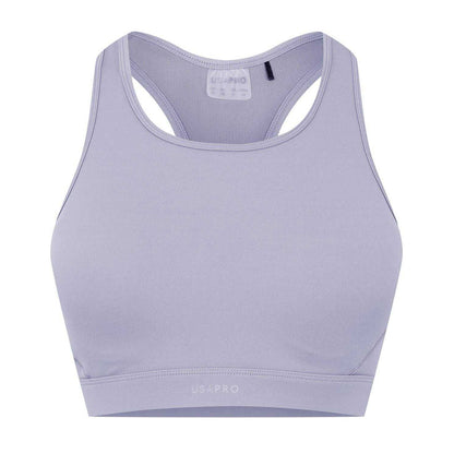 Silver - Front - USA Pro Womens-Ladies Core Racerback Sports Bra