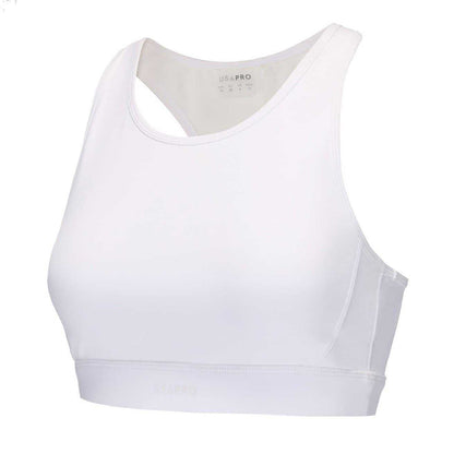 White - Front - USA Pro Womens-Ladies Core Racerback Sports Bra